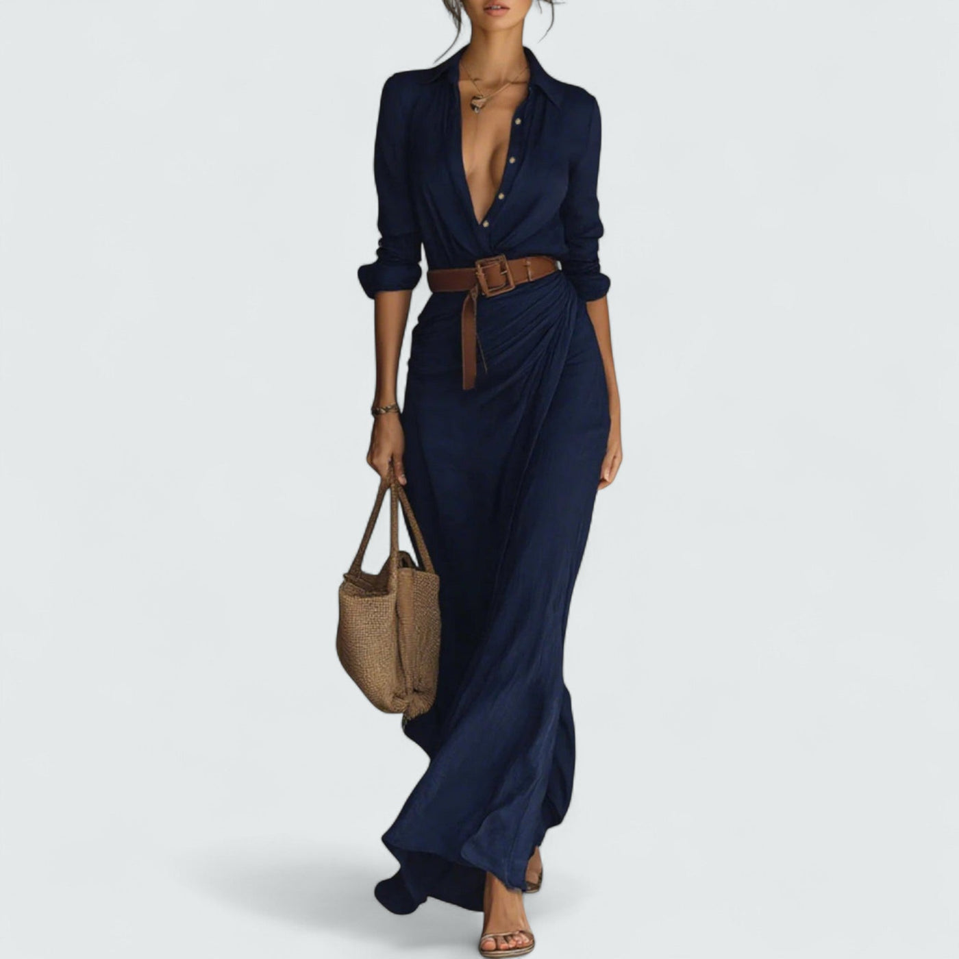 Lea™ Elegancka Sukienka Maxi z Paskiem