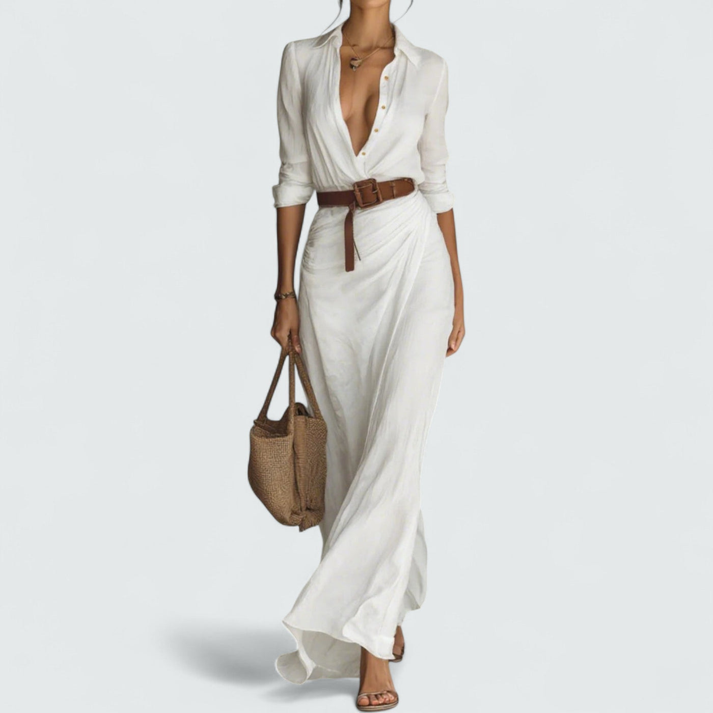 Lea™ Elegancka Sukienka Maxi z Paskiem