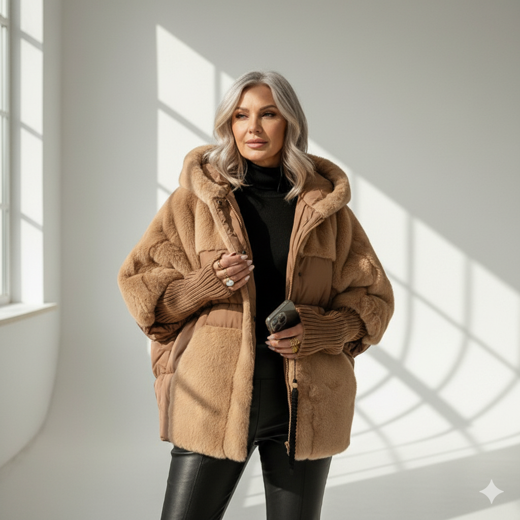 Lydia™ – Stylowa Kurtka z Futrzanym Akcentem