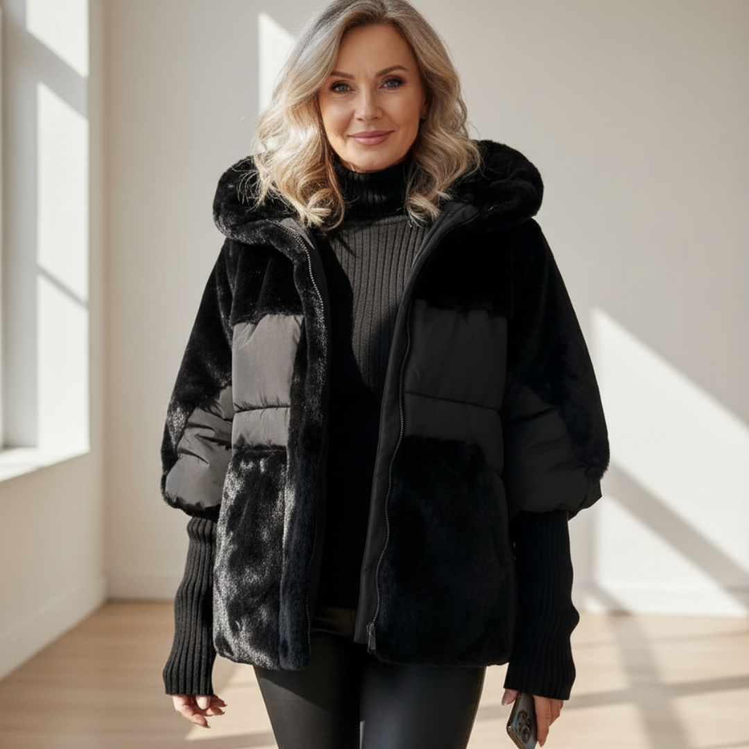 Lydia™ – Stylowa Kurtka z Futrzanym Akcentem