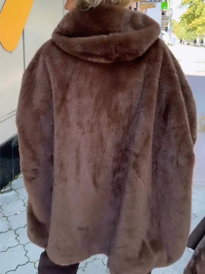 Valeria™ – Elegancka Futrzana Kurtka z Kapturem